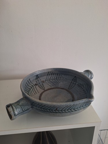 Vaso piatto ceramica - ceramica, firmato