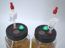2 bicchieri da 700 ml con coltura liquida sterile 400 ml - con porta vaccinazione, pesce agitatore magnetico