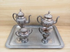 SERVIZIO DA TE' IN METALLO SILVER PLATED colore argento con vassoio teiera di