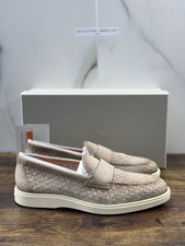 Santoni Mocassino Summer Walk Suede Beige Luxury Santoni Scarpe Uomo 42.5