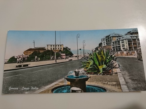 Cartolina acquerellata genova - cartolina,