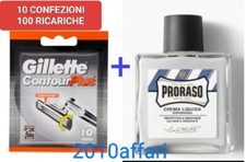 Gillette Contur Rasoio Plus 100 Ricambi Lubrastrip + Proraso Dopobarba