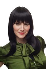 Parrucca donna nero frangetta - parrucca,