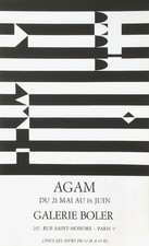 YAACOV AGAM - Poster Affiche vintage - Expo 1975 Galerie Boler Paris