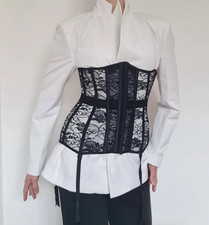 sexy corsetto nero bustino burlesque stringivita lingerie sexy donna sposa saldi