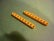 2 x LEGO Technic Yellow Beam 9