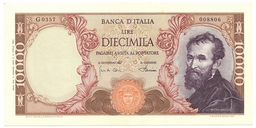 10000 lire banca italia - lire, d'italia