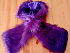 COLLO ECO PELLICCIA SCALDACOLLO COLLETTO MORBIDO STOLA SCIARPA VIOLA scialle