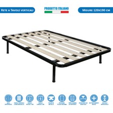 Rete una piazza e mezza 120x190 a doghe verticali solida con telaio in metallo