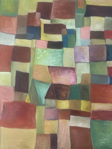 Pittura olio tela cubista - pittura,