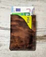 Portafoglio in vera pelle cuoio slim piccolo verticale porta carte credito rfid