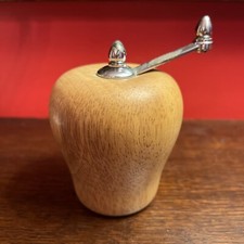 Vintage Wooden Fruit Apple Pepper Mill Grinder Shaker