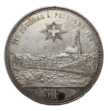 SVIZZERA - 5 Franchi 1881