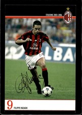 cartolina postcard Calcio Milan con Autografo 2003/04 Filippo Inzaghi