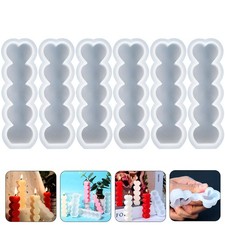  6 Pcs Silicone Mold Candle Making for Candele Stampi Forma Di Cuore Unici
