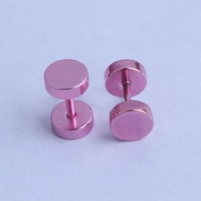 ORECCHINO TITANIO UOMO PIERCING DONNA ACCIAIO FINTO DILATATORE FAKE PLUG COL 6ml