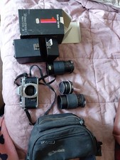 Nikon modello FM nera completa di obiettivo 50mm Nikon Vivitar 28 105. Macro. 