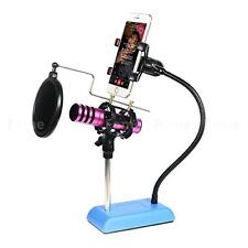 ASTA SUPPORTO STAND MICROFONO FILTRO ANTIVENTO PORTA CELLULARE IPAD CANTARE PRO