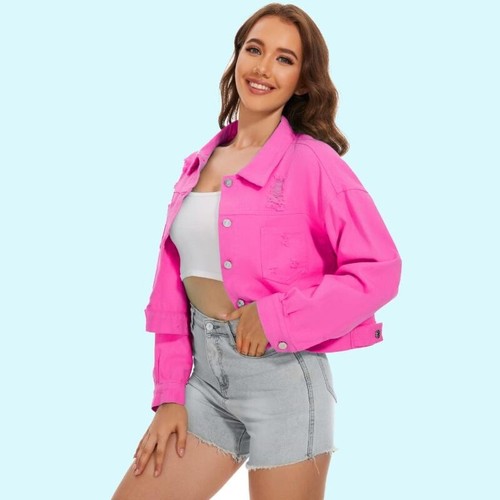 Donna con nappa jeans cappotto - con,