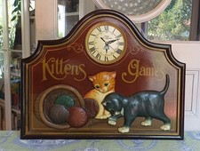 Tableau Country Corner - Kitten's Games - décor de chats jouant pelotes laine