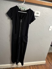 Tuta Zara donna blu navy lino