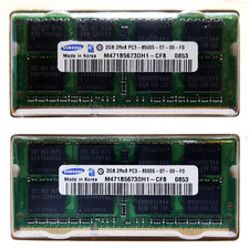 Kit RAM Samsung 4GB (2x2GB) M471B5673DH1-CF8 DDR3 1066MHz PC3-8500S CAS 7 SODIMM