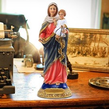 Statua Della Vergine Maria Gesù Bambino Figurine Resina Collezione di