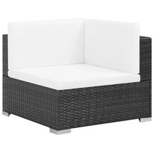 vidaXL Set Divani da Giardino 7 pz con Cuscini in Polyrattan Nero