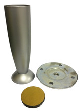 Piedino piede x tavolo in lega con piastra colore alluminio ø 40 mm h 140 mm