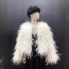 Giacca pelliccia di struzzo