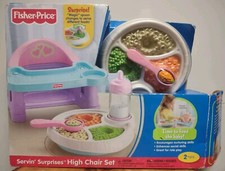 Set seggiolone Fisher Price Servin Surprises NOS 2012 raro HTF