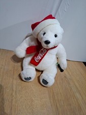 RARO Peluche vintage 20 cm orso polare Coca Cola con sciarpa  e bottiglietta