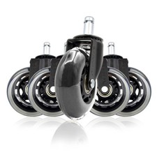 Set di 5 rotelle per sedia girevole da ufficio, da gioco o da studio, (b9w)