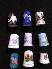 lotto vintage di 9 ditali da