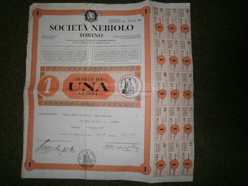 Certificato azionario soc - certificato,