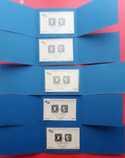 1985 n. 5 Foglietti Expo Mondiale Filatelia Italia .- Usato con Annullo Speciale