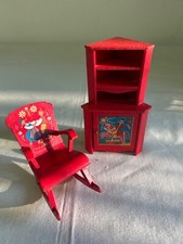 casa delle bambole Lundby sedia dondolo angoliera vintage '60 mobili miniatura