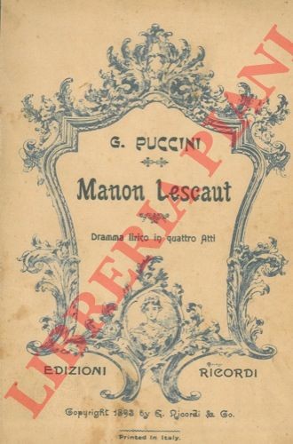 Puccini giacomo manon - -,