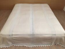 COPRILETTO MATRIMONIALE  260X250 CM, FATTO A MANO CON PIZZO ALL'UNCINETTO