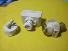 lotto di 3 vecchi ISOLATORI  in ceramica per corrente elettrica