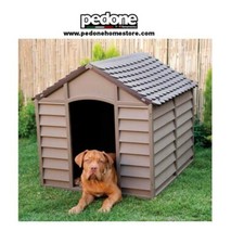 CUCCIA PER CANI PVC RESINA GRANDE 86X84,5X82 MARRONE ESTERNO