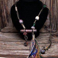 Collana perle amuleto dzi - perle,