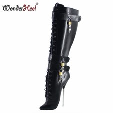 Stivali da ballo Wonder New Style tacco a spillo 7" triplo blocco lucchetto fetish boot