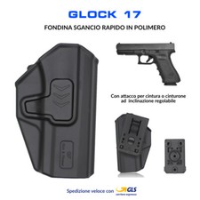 Fondina in Polimero per Glock 17 sgancio rapido cintura polizia militare 