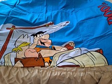 Copriletto  Letto Singolo  The Flinstones Leggero Cotone Colore Blu Ottimo Stato