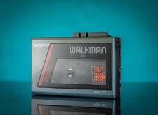 Sony Walkman WM-22 Cassette Lettore Classico Blu Vintage Funzionante
