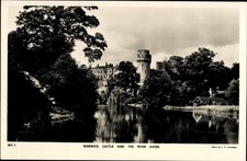 Cartolina Warwick Warwickshire Inghilterra, Castello di Warwick, fiume Avon,... - 4946631