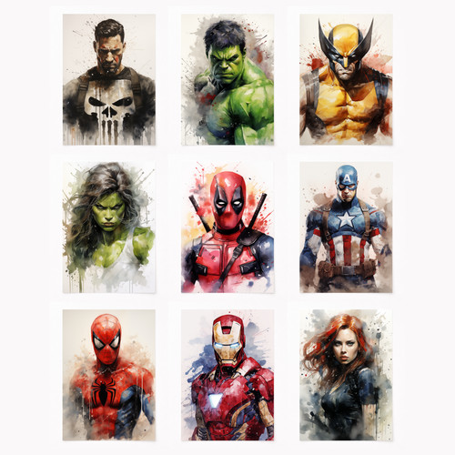 Poster supereroi marvel - a4,