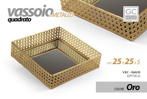 Vassoio metallo quadrato - metallo,