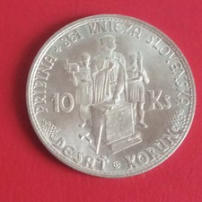Slovacchia Moneta 10 Korun 1944 Pribina Argento